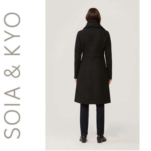 SOLD Soia & Kyo IMAGES KIKKY wool coat with bib collar XXS - Picture 5 of 9